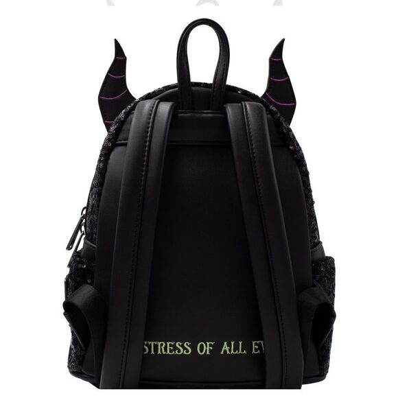 Maleficent Dragon Sequin Mini Backpack Sold Out NWT Disney Loungefly Exclusive - Picture 10 of 12